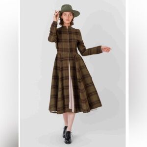 Son de Flor Brown Plaid Trench Coat